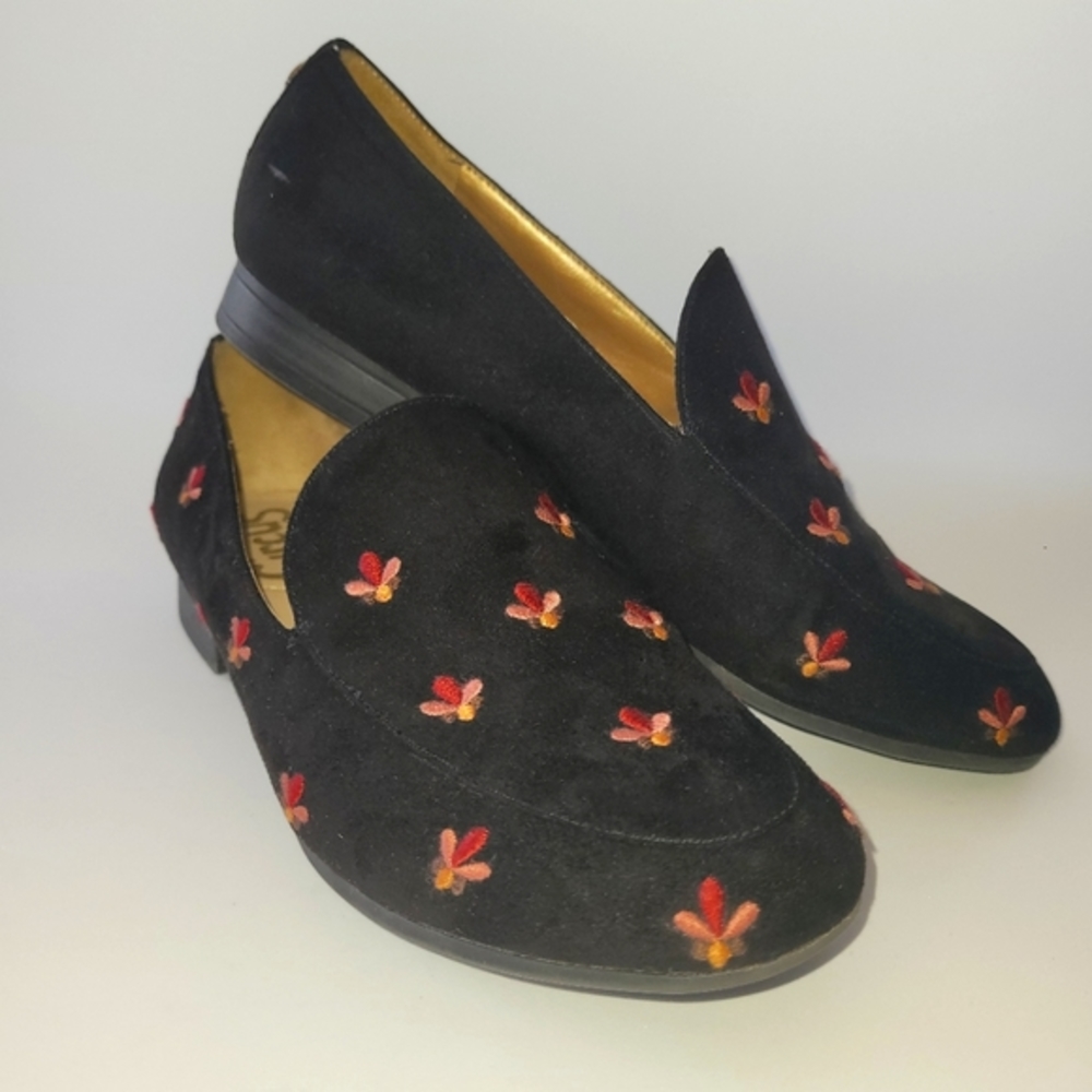 Sam Edelman | Harlem Black Embroidered Loafers - Picture 8 of 8